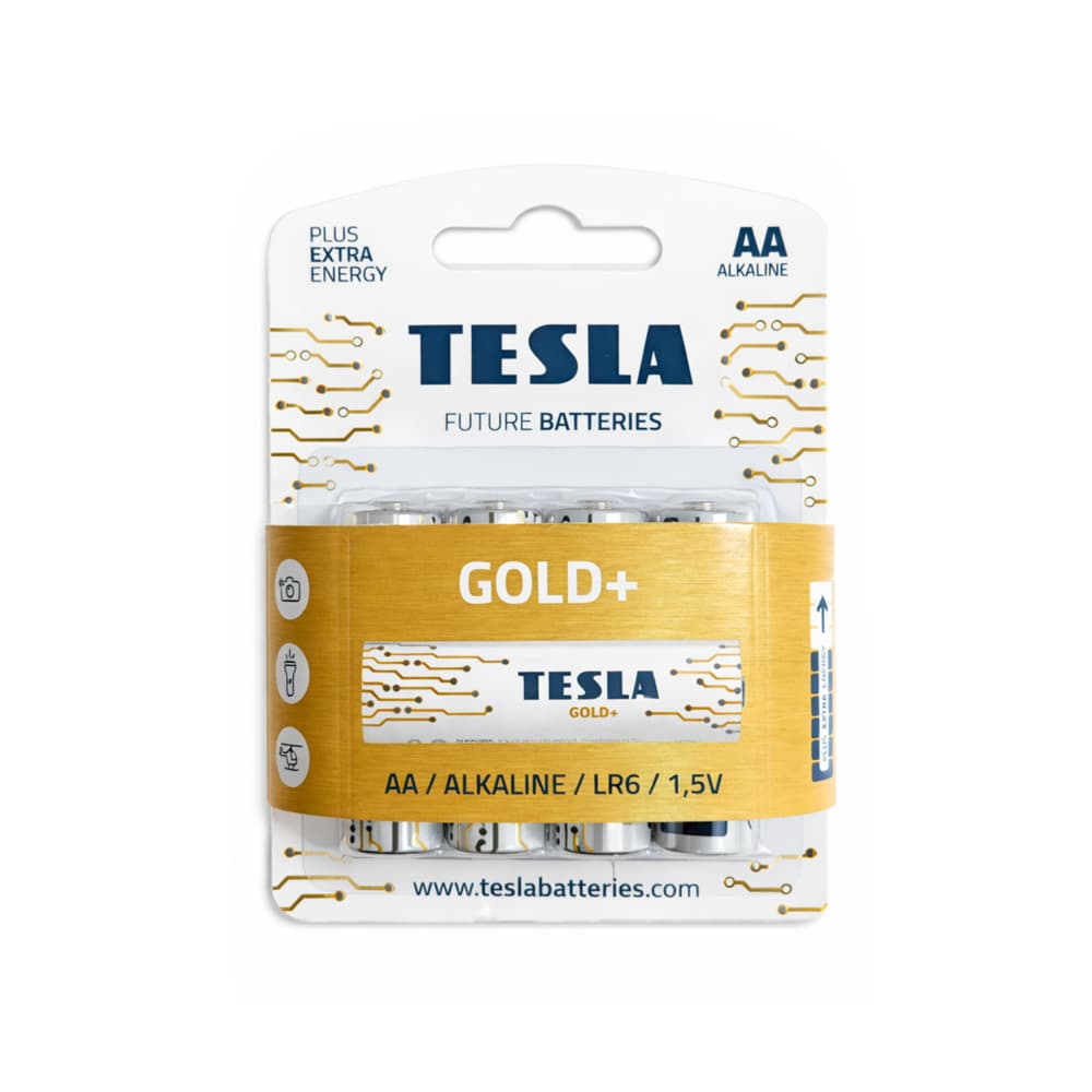 Baterías alcalinas AA Tesla Gold+ (4 U) - Imagen 1