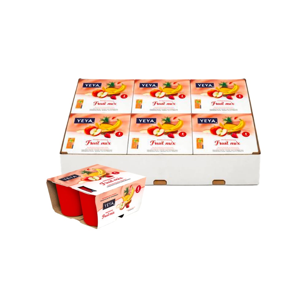 Yogurt pasteurizado sabor macedonia YEYA (24 x 125 g / 4.41 oz) - Imagen 1