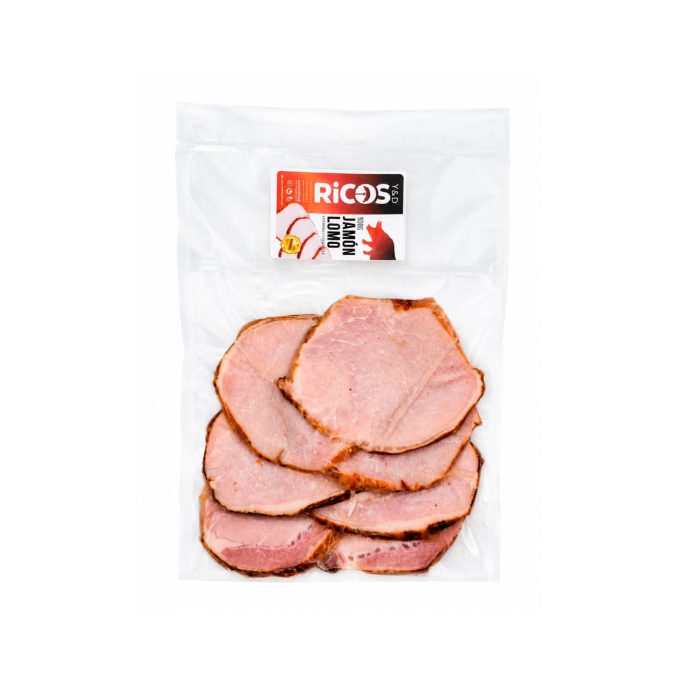Jamón de lomo ahumado lasqueado tradicional Y&D Ricos (500 g / 1.1 lb) - Imagen 1