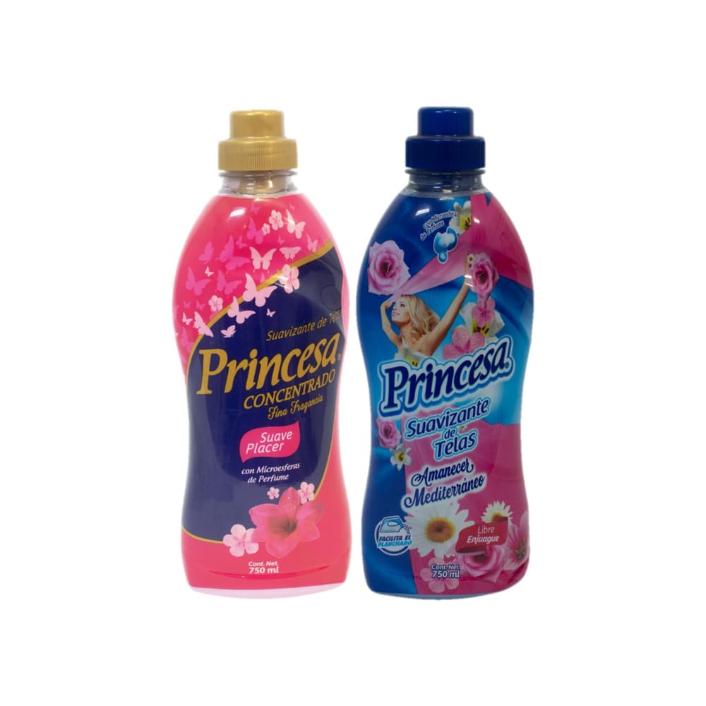 Suavizante de telas Princesa (750 ml) + Suavizante de telas suave placer Princesa (750 ml) - Imagen 1