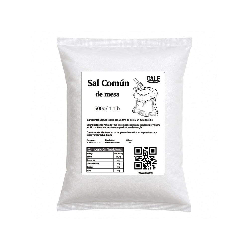 Sal común de mesa Dale (500 g / 1.1 lb) - Imagen 1