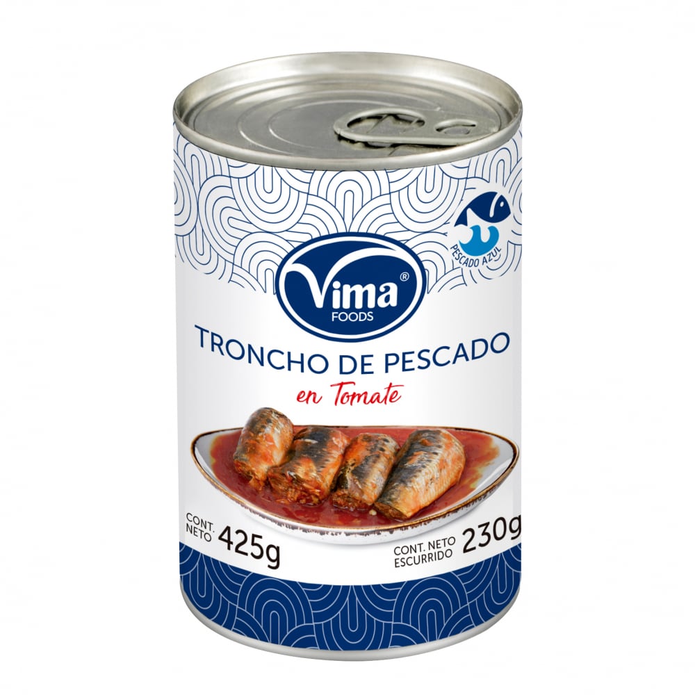 Troncho de pescado en tomate Vima Foods (425 g / 15 oz) - Imagen 1