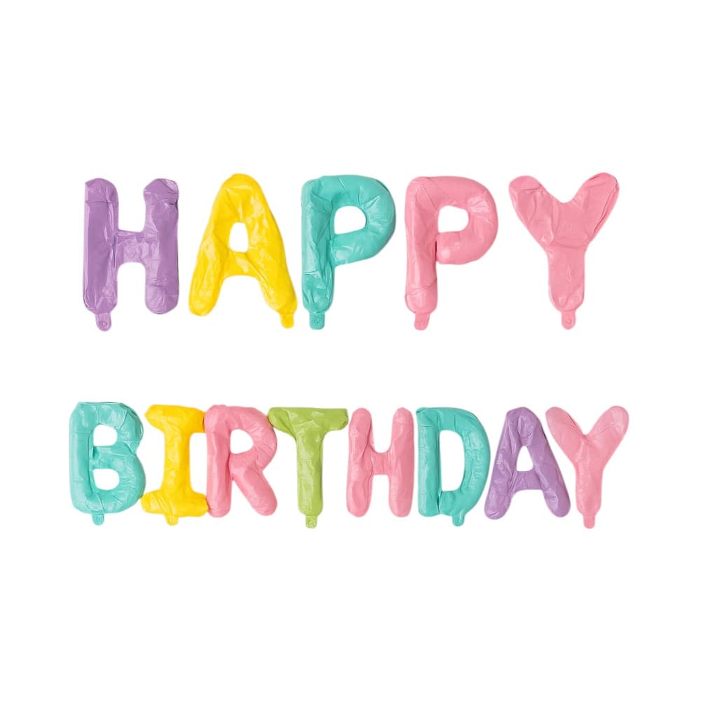 Cartel de Happy Birthday color arcoiris-16 pulgadas - Imagen 1