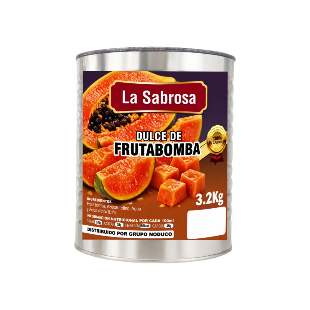 Dulce de fruta bomba en almíbar La Sabrosa (3.2 kg / 7.05 lb) - Imagen 1