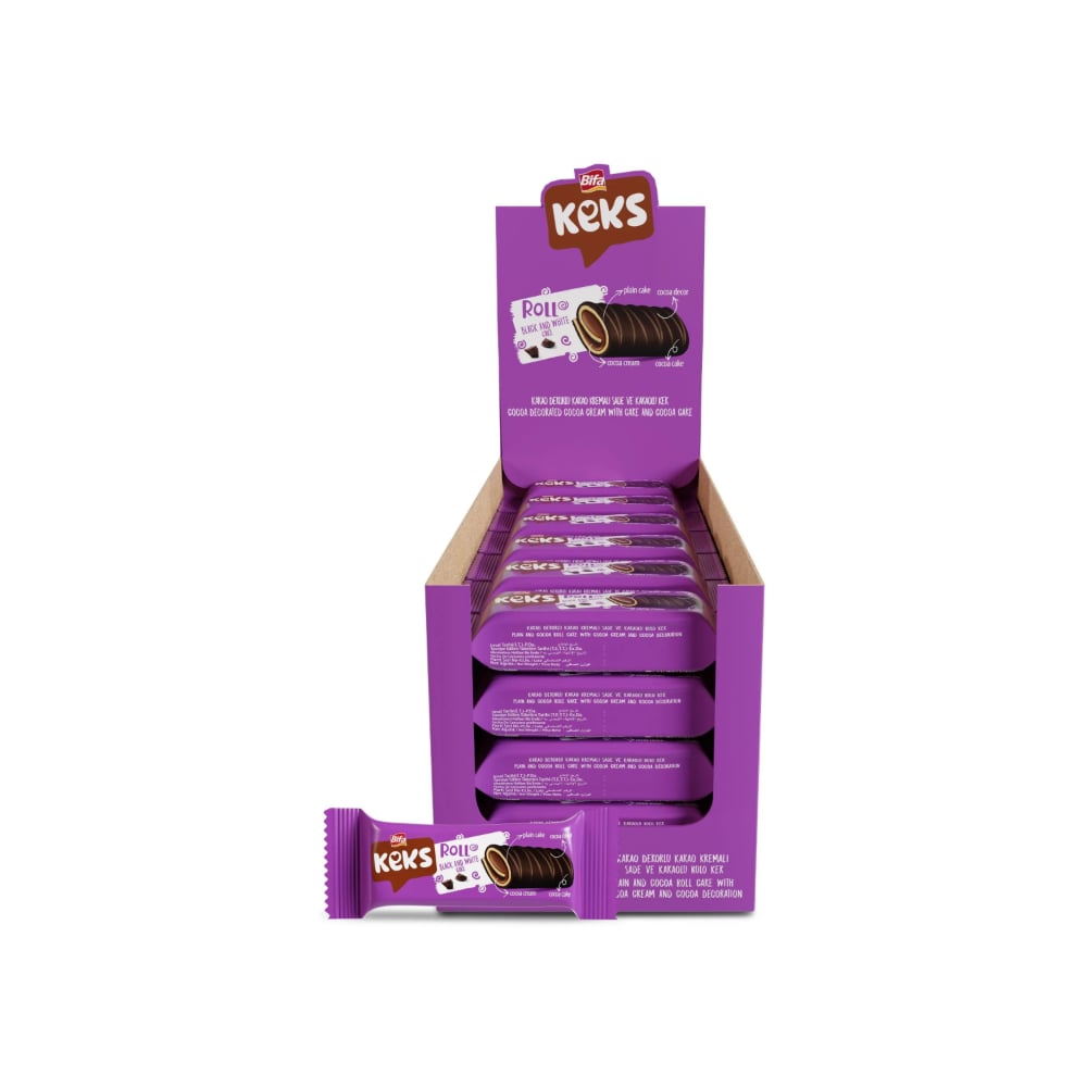 Pastelito enrollado con crema de cacao Keks Bifa (24 x 50 g / 1.76 oz) - Imagen 1