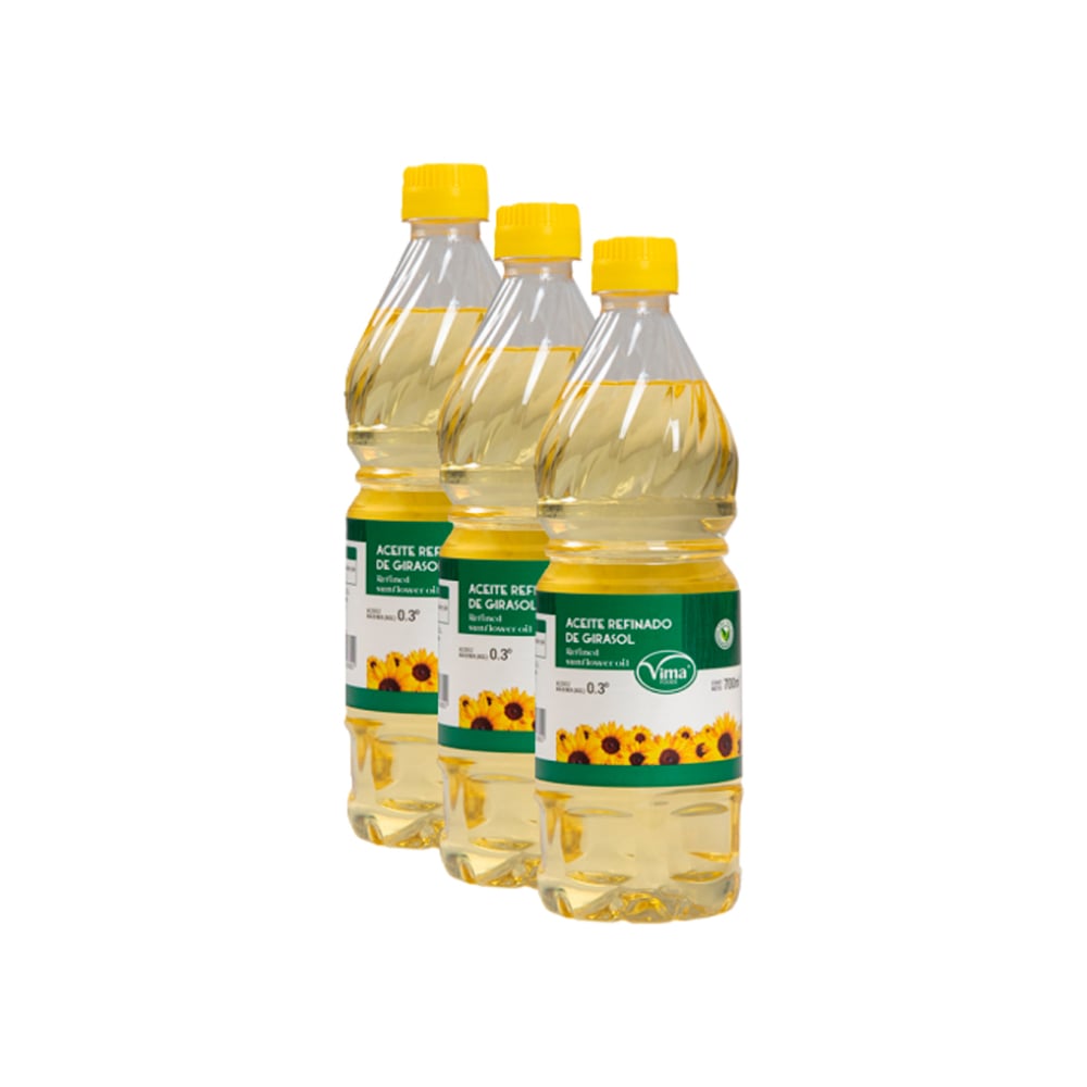 Aceite refinado de girasol Vima Foods (3 x 700 ml) - Imagen 1