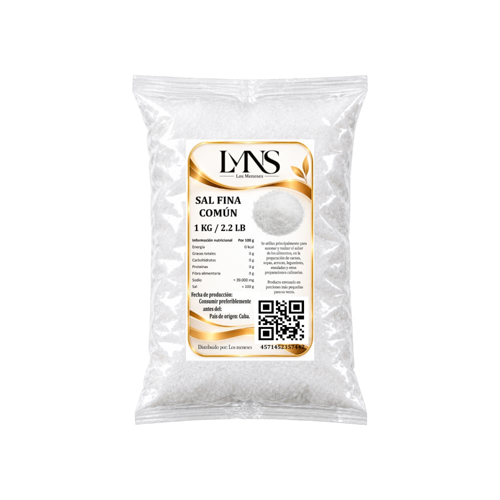 Sal fina común Los Meneses (1 kg / 2.2 lb) - Imagen 1