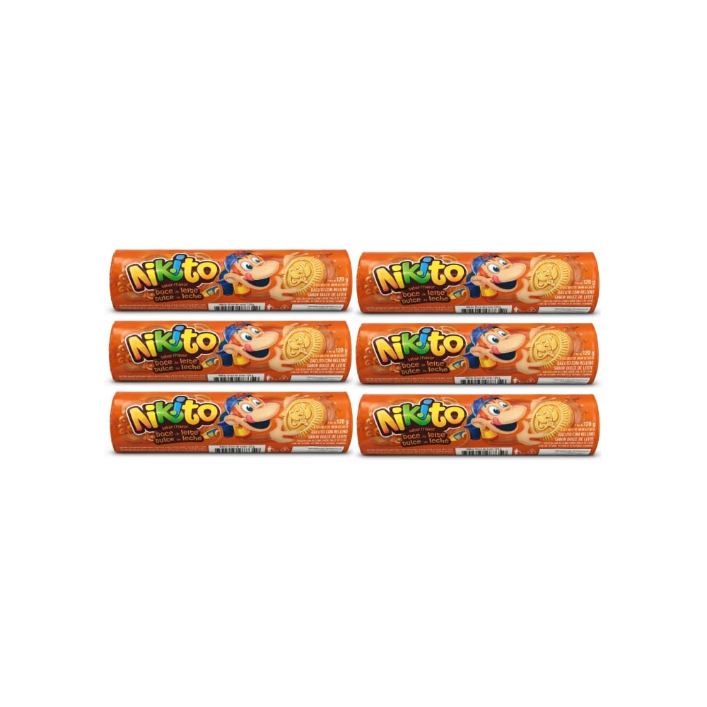 Galletas dulces con crema sabor a dulce de leche Nikito (6 x 120 g / 4.23 oz) - Imagen 1