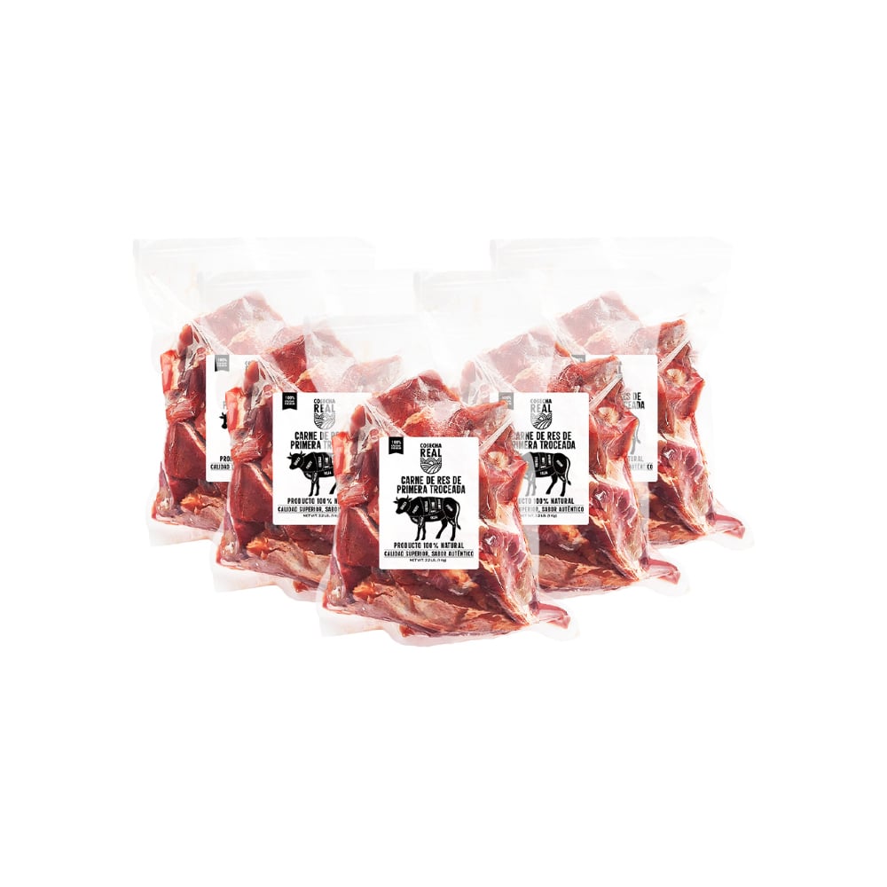 Carne de res de primera troceada Cosecha Real (5 x 1 kg / 2.2 lb) - Imagen 1