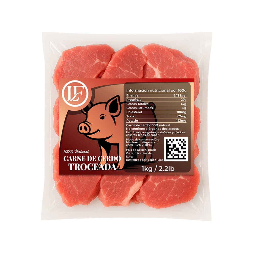 Carne de cerdo troceada LF (1 kg / 2.2 lb) - Imagen 1