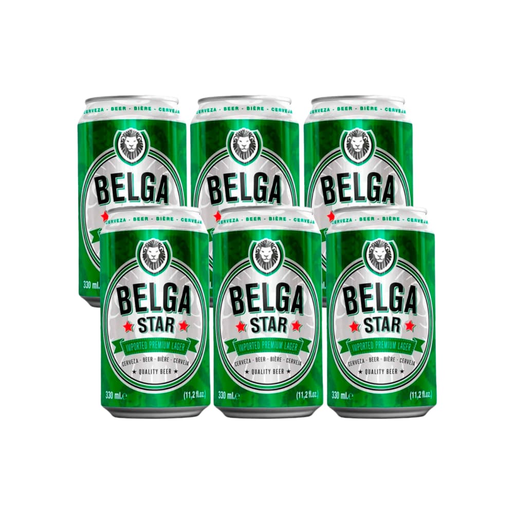 Cerveza premium Belga Star (6 x 330 ml) - Imagen 1