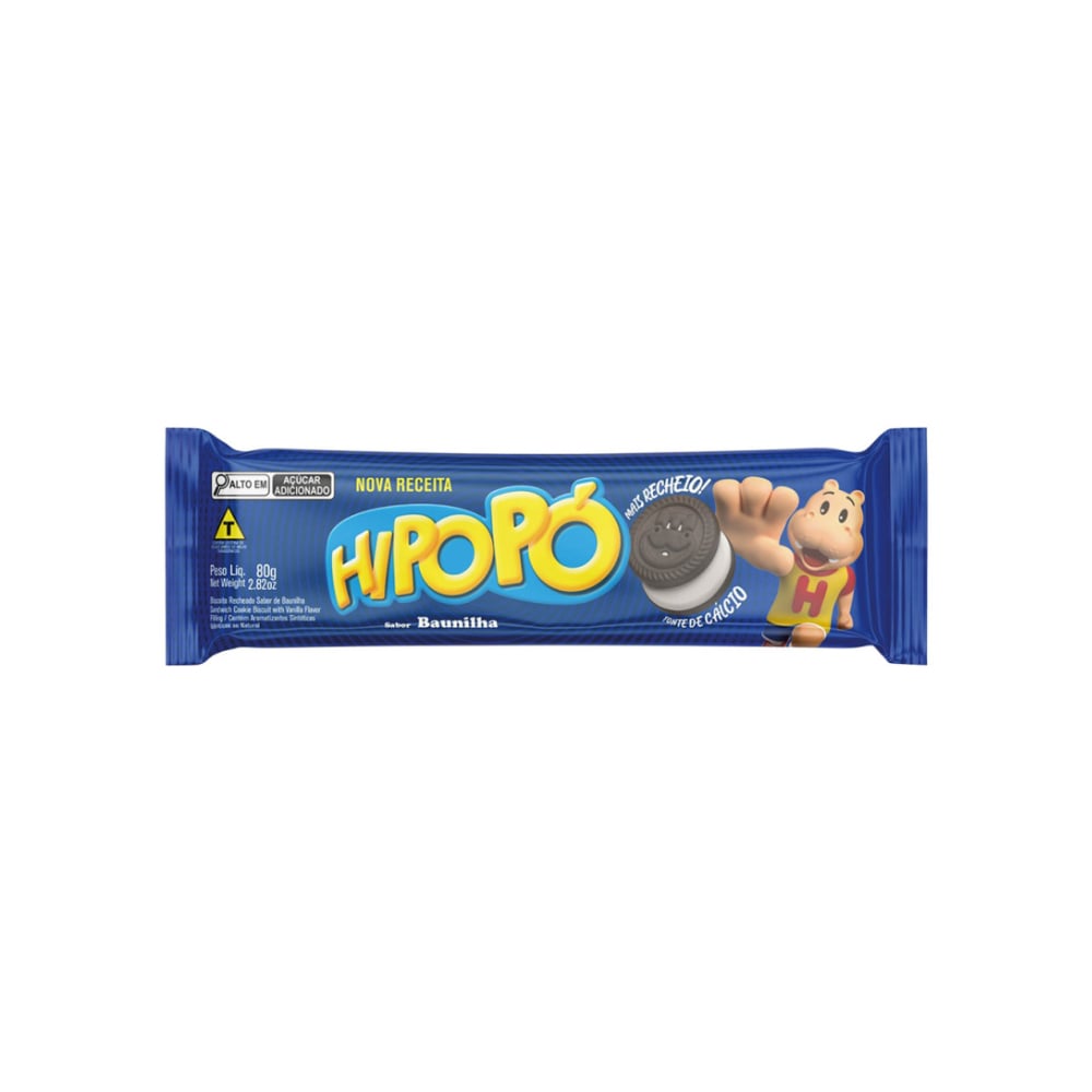 Galletas con relleno sabor vainilla Hipopó (80 g / 2.82 oz) - Imagen 1