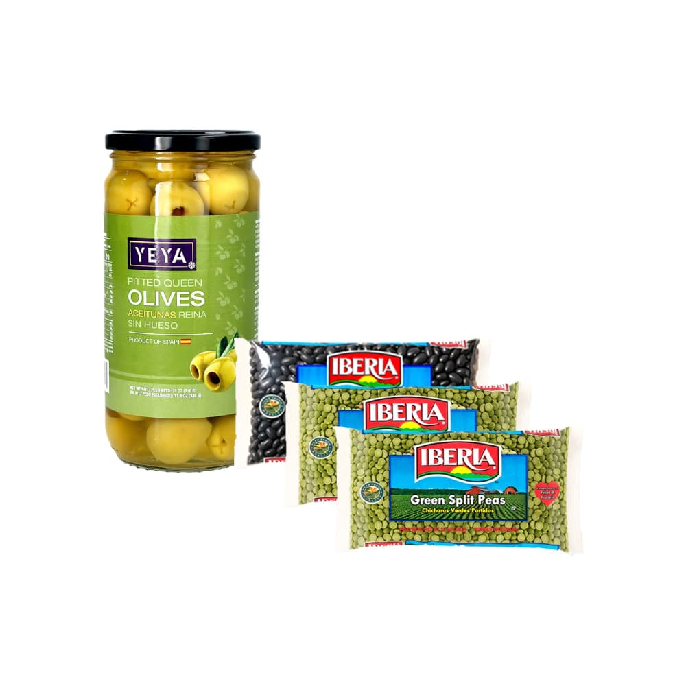 Combo de frijoles negros + aceituna reina extra grande + chícharos verdes partidos - Imagen 1