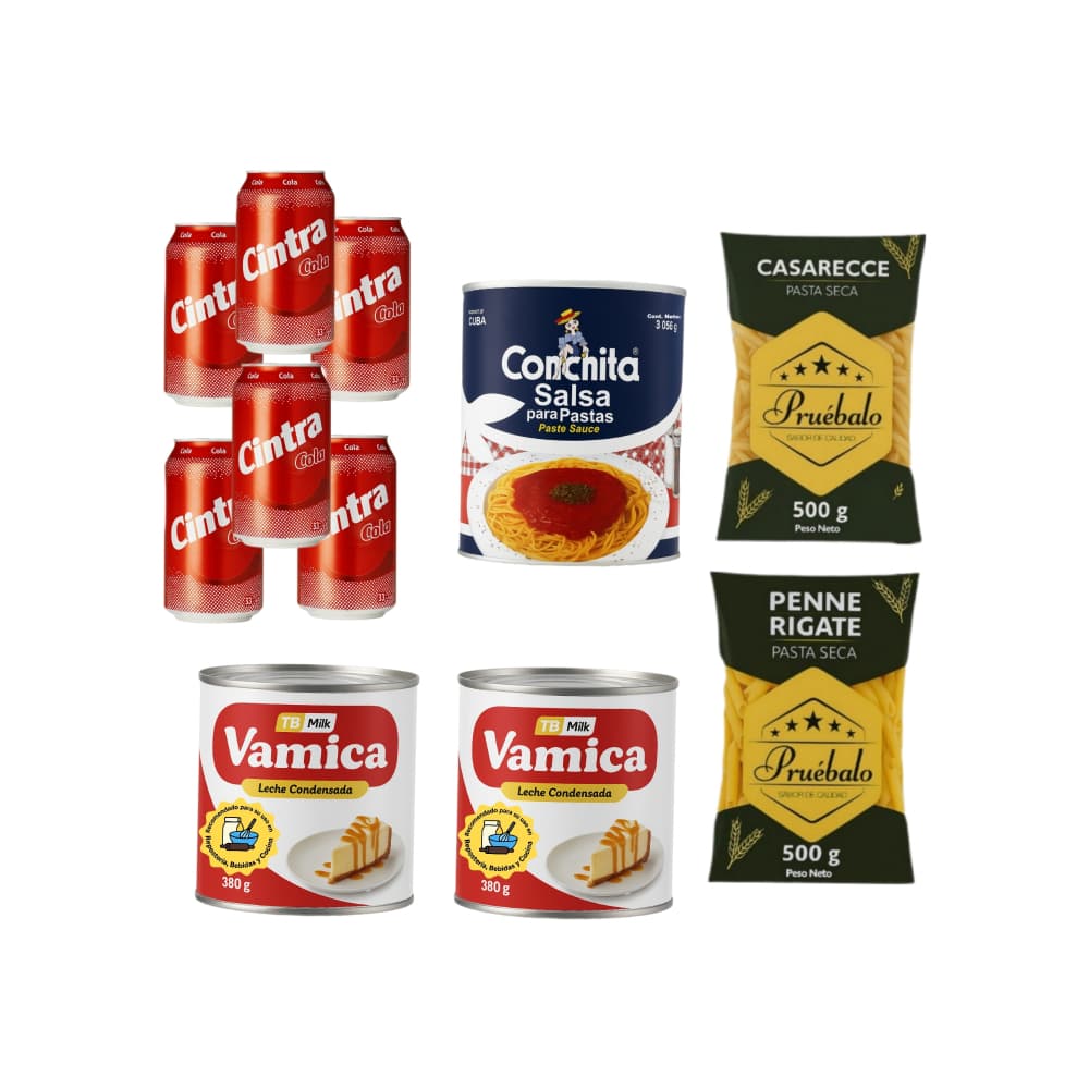 Salsa para pastas + Leche condensada + Refresco de cola + Pastas cortas -Casarecce + Pastas cortas -Penne Rigate - Imagen 1