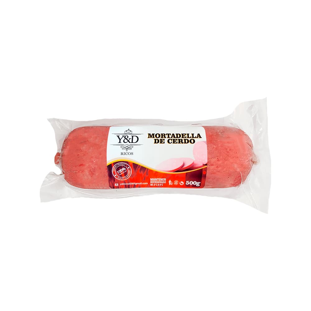Mortadella de cerdo Y&D Ricos (500 g / 1.1 lb) - Imagen 1