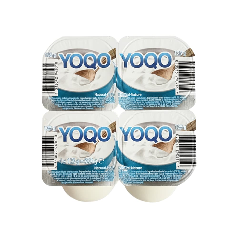 Yogurt sabor natural Yoqo (4 x 125 g / 4.41 oz) - Imagen 1