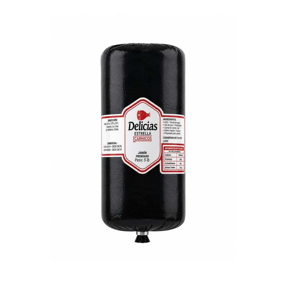 Jamón prensado Delicias Estrella (2.27 kg / 5 lb) - Imagen 1