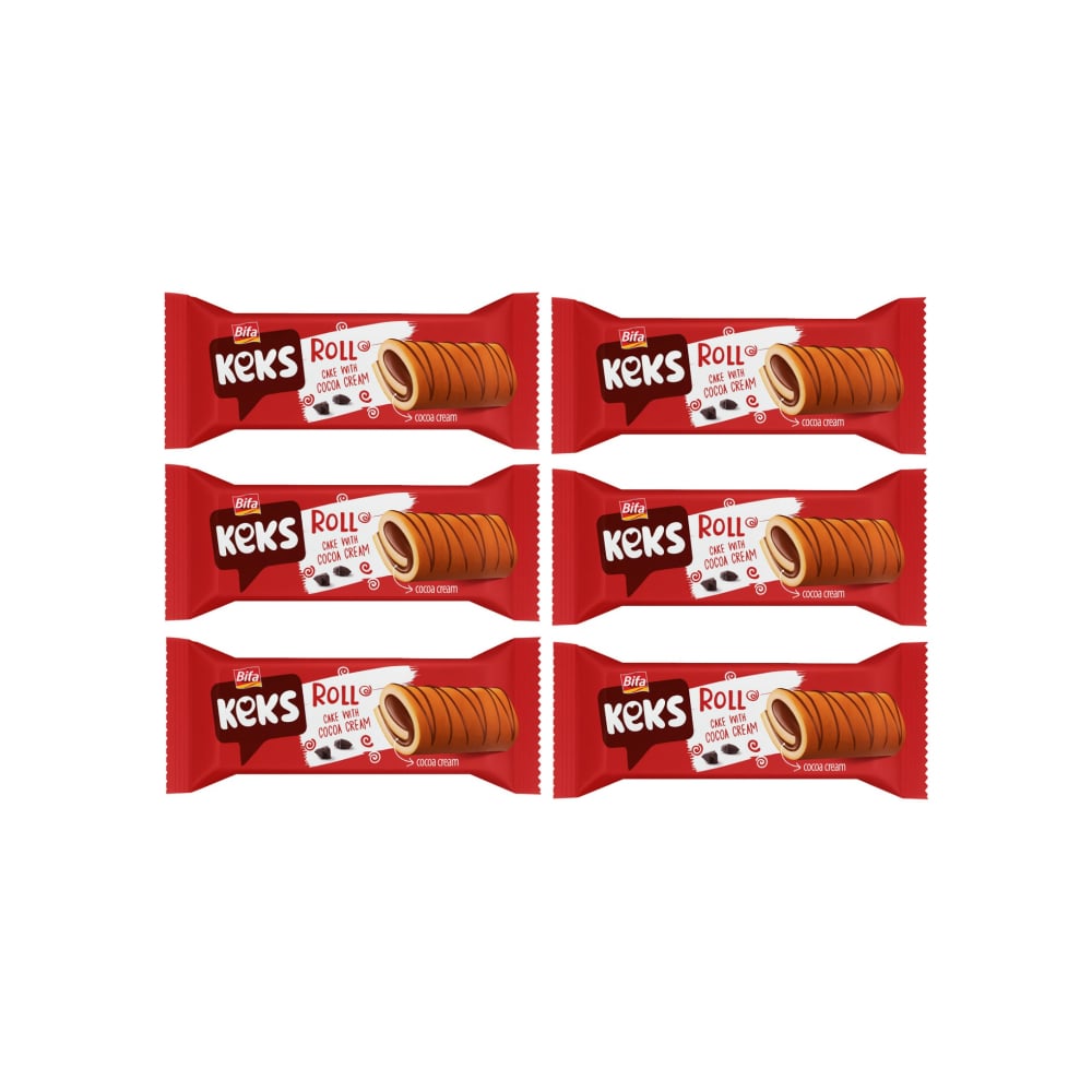 Tortas rollo con crema de cacao Keks Bifa (6 x 50 g / 1.76 oz) - Imagen 1