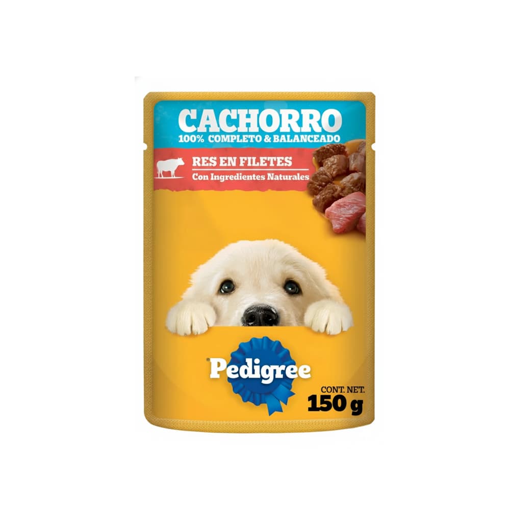 Alimento res en filetes para perro cachorro Pedigree (150 g / 5.29 oz) - Imagen 1