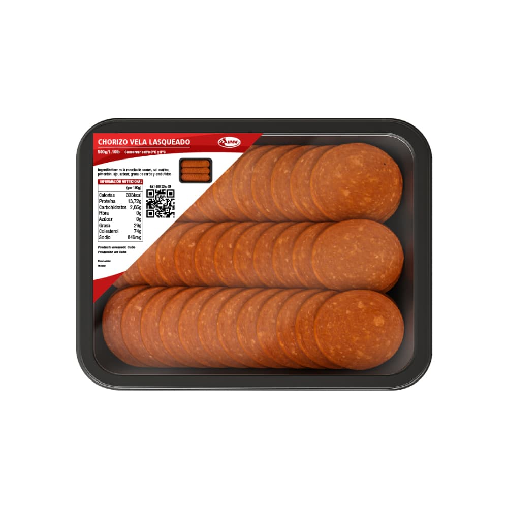Chorizo vela lasqueado Jimm (500 g / 1.10 lb) - Imagen 1
