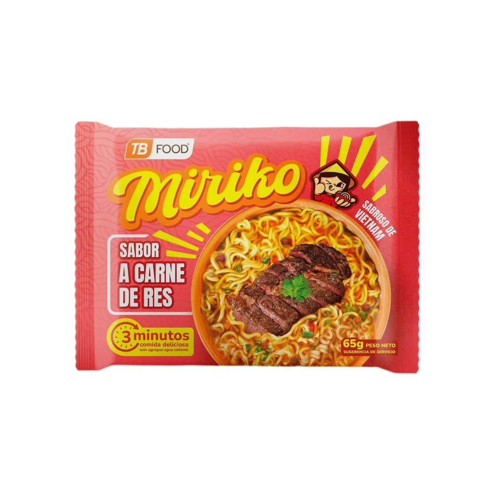 Sopa instantánea de fideos sabor a carne de res Miriko (65 g / 2.29 oz) - Imagen 1