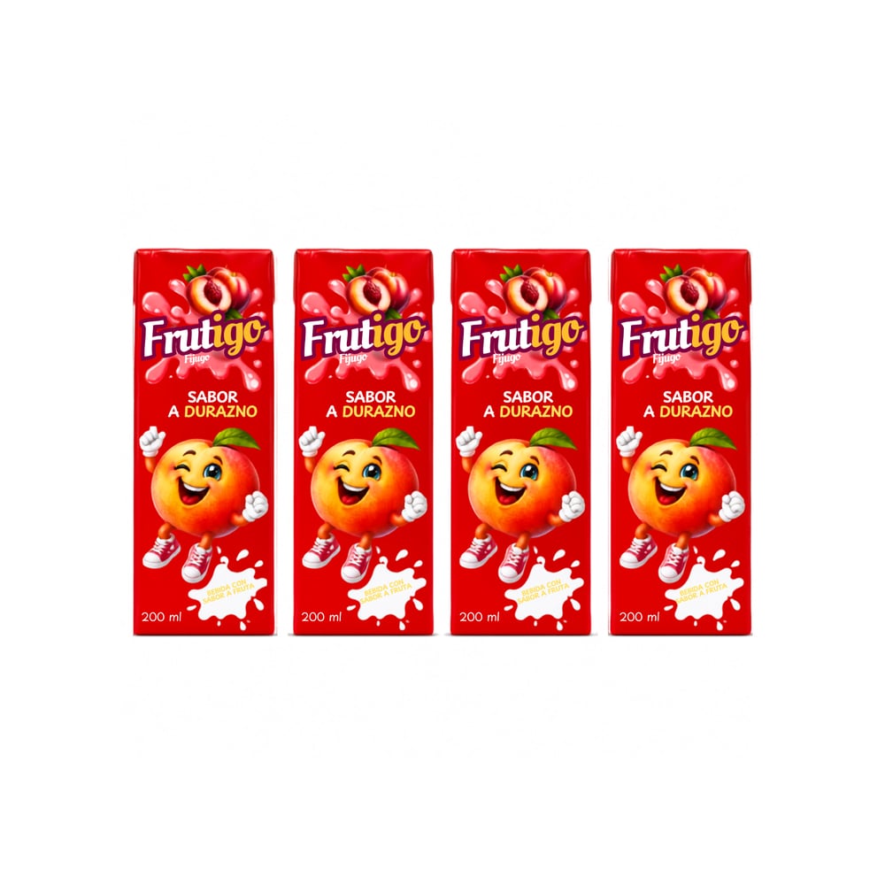 Jugo sabor a durazno Frutigo (4 x 200 ml / 6.76 floz) - Imagen 1
