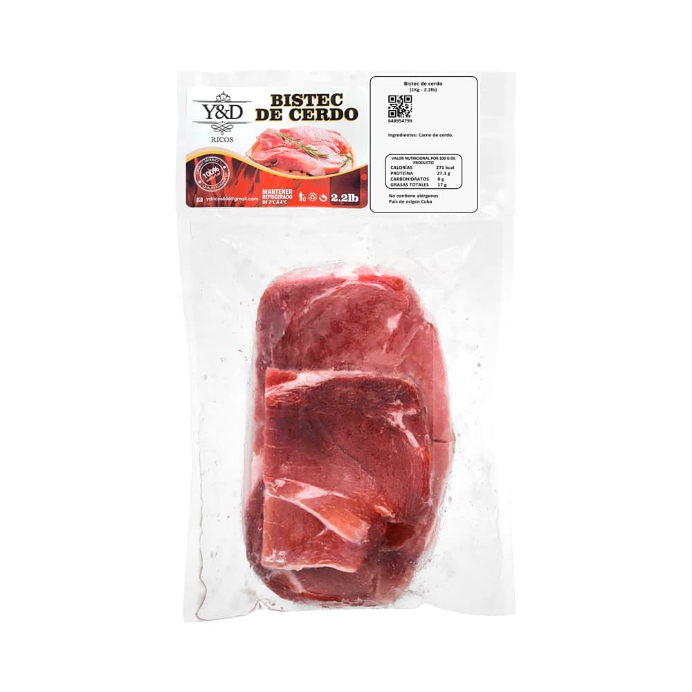Bistec de cerdo Y&D Ricos (1 kg / 2.2 lb) - Imagen 1