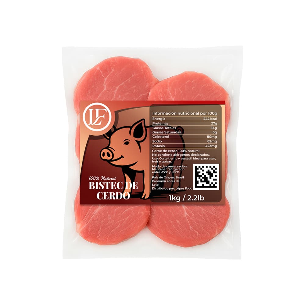 Bistec de cerdo LF (1 kg / 2.2 lb) - Imagen 1