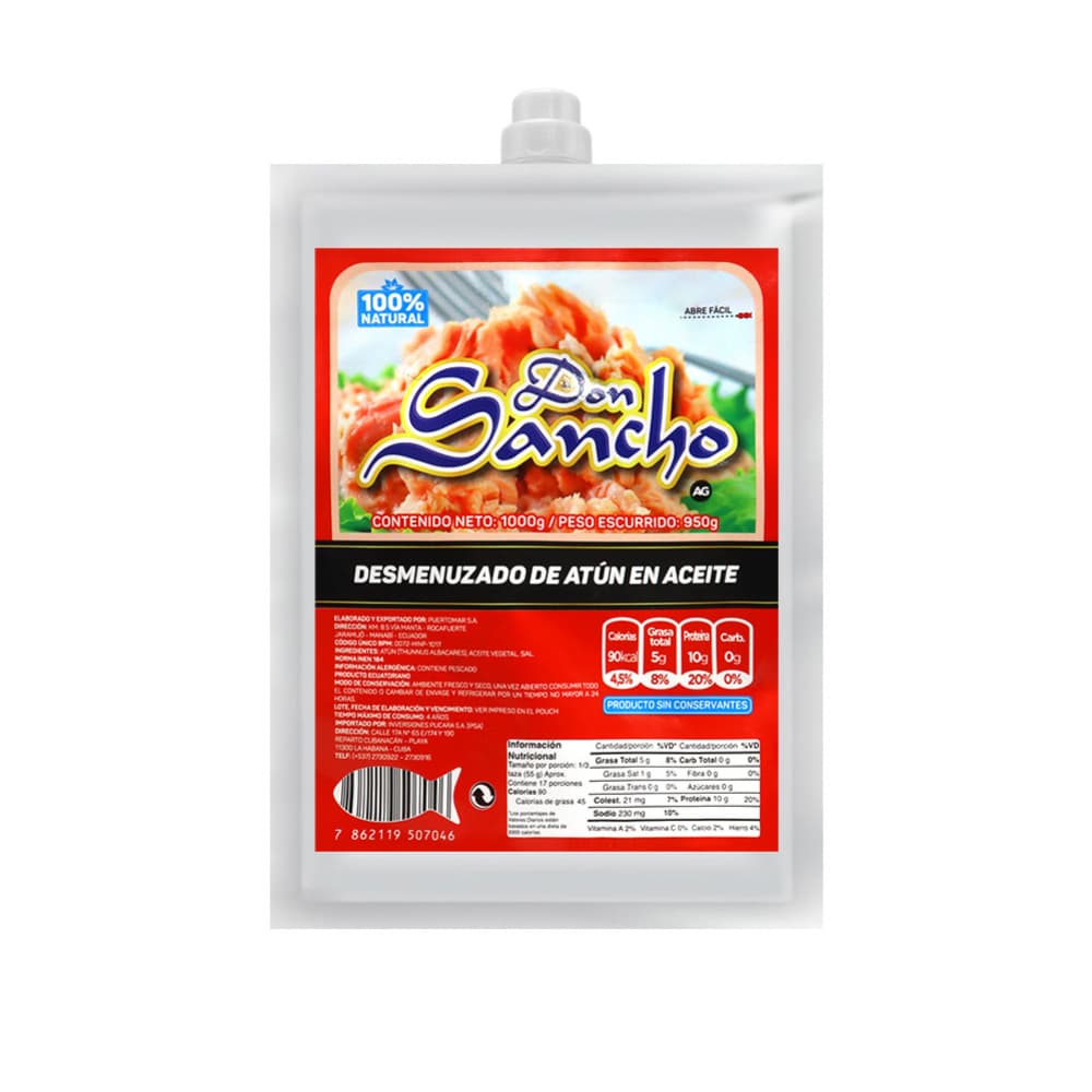 Desmenuzado de atún en aceite Don Sancho (1 kg / 2.2 lb) - Imagen 1