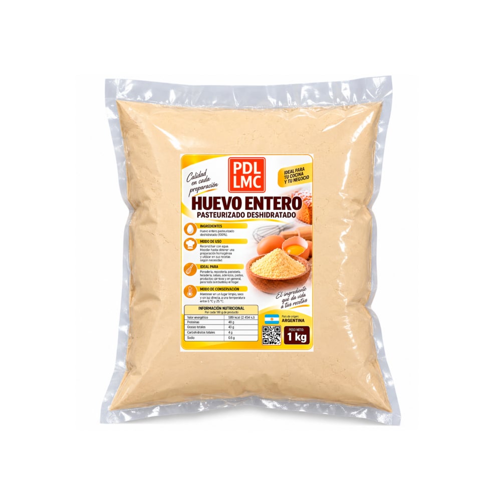 Huevo entero pasteurizado deshidratado PDL LMC (1 kg / 2.2 lb) - Imagen 1