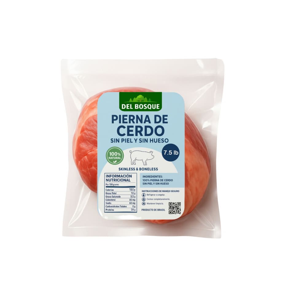 Pierna de cerdo sin piel y sin hueso Del Bosque (3.40 kg / 7.5 lb) - Imagen 1