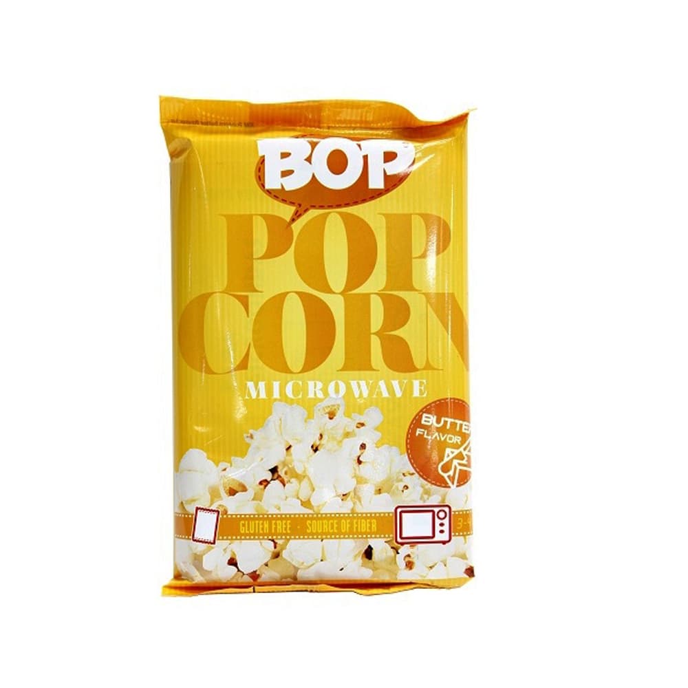 Palomitas de maíz con sabor a mantequilla para microondas Bop (90 g / 3.17 oz) - Imagen 1