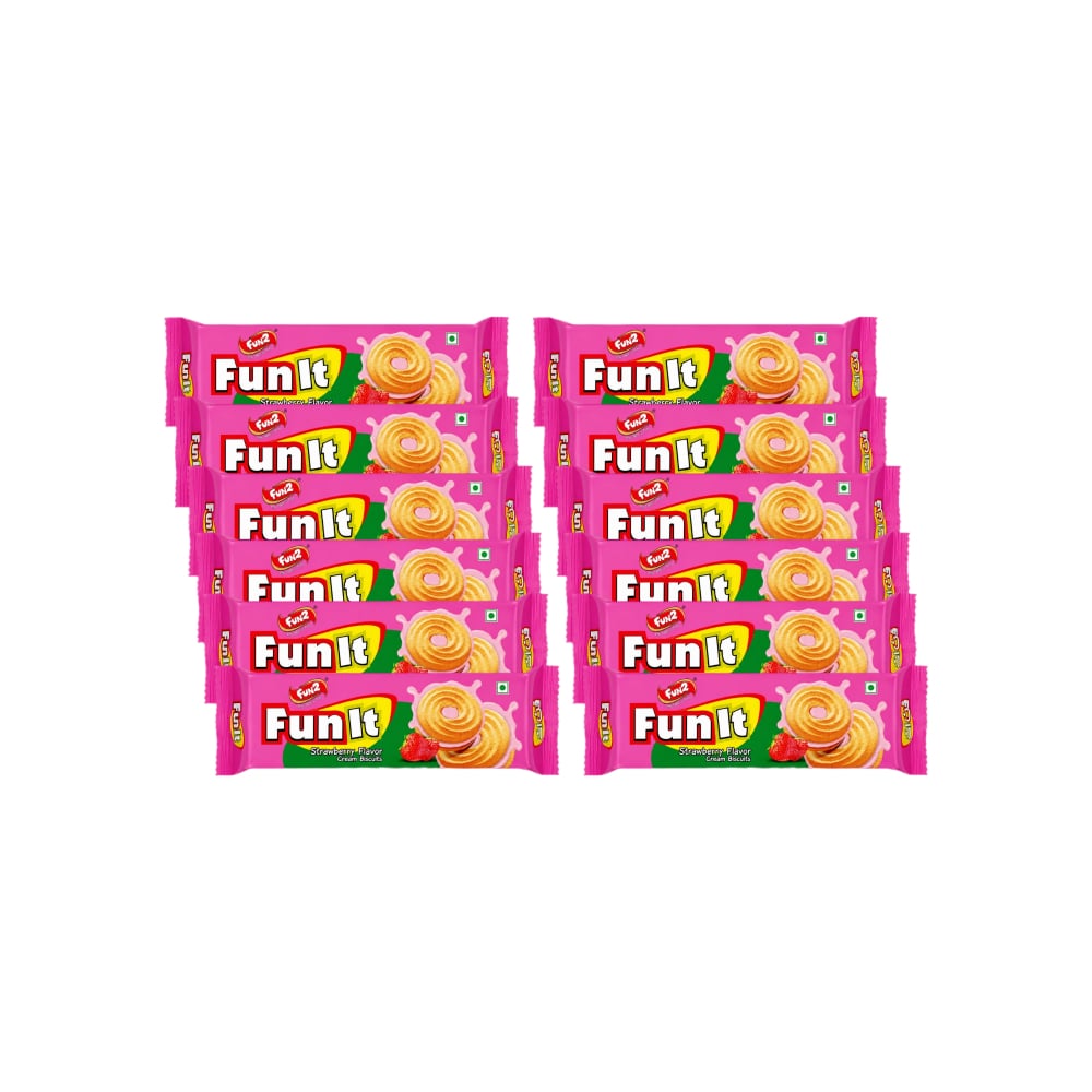 Galleta de crema con sabor a fresa Fun2 (12 x 36 g / 1.27 oz) - Imagen 1