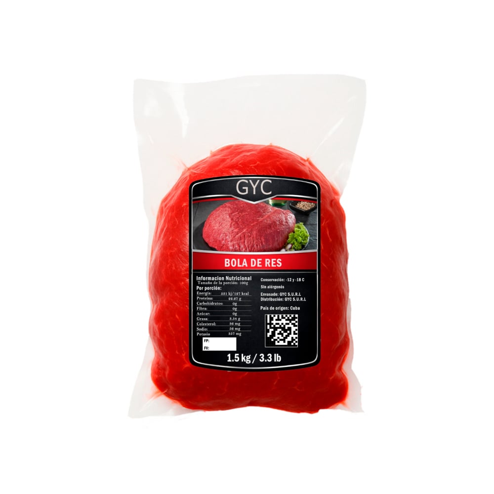 Bola de res de primera GYC (1.5 kg / 3.3 lb) - Imagen 1