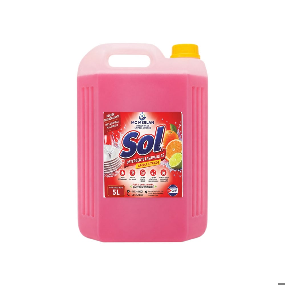Detergente lavavajillas aroma cítricos Sol MC Merlan (5 L) - Imagen 1
