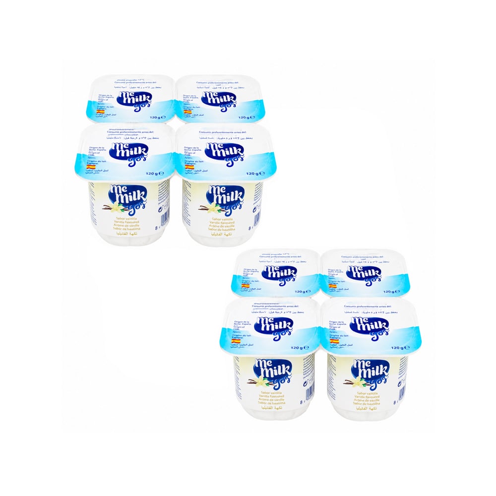 Yogur pasteurizado con sabor a vainilla Me Milk (8 x 120 g / 4.23 oz) - Imagen 1