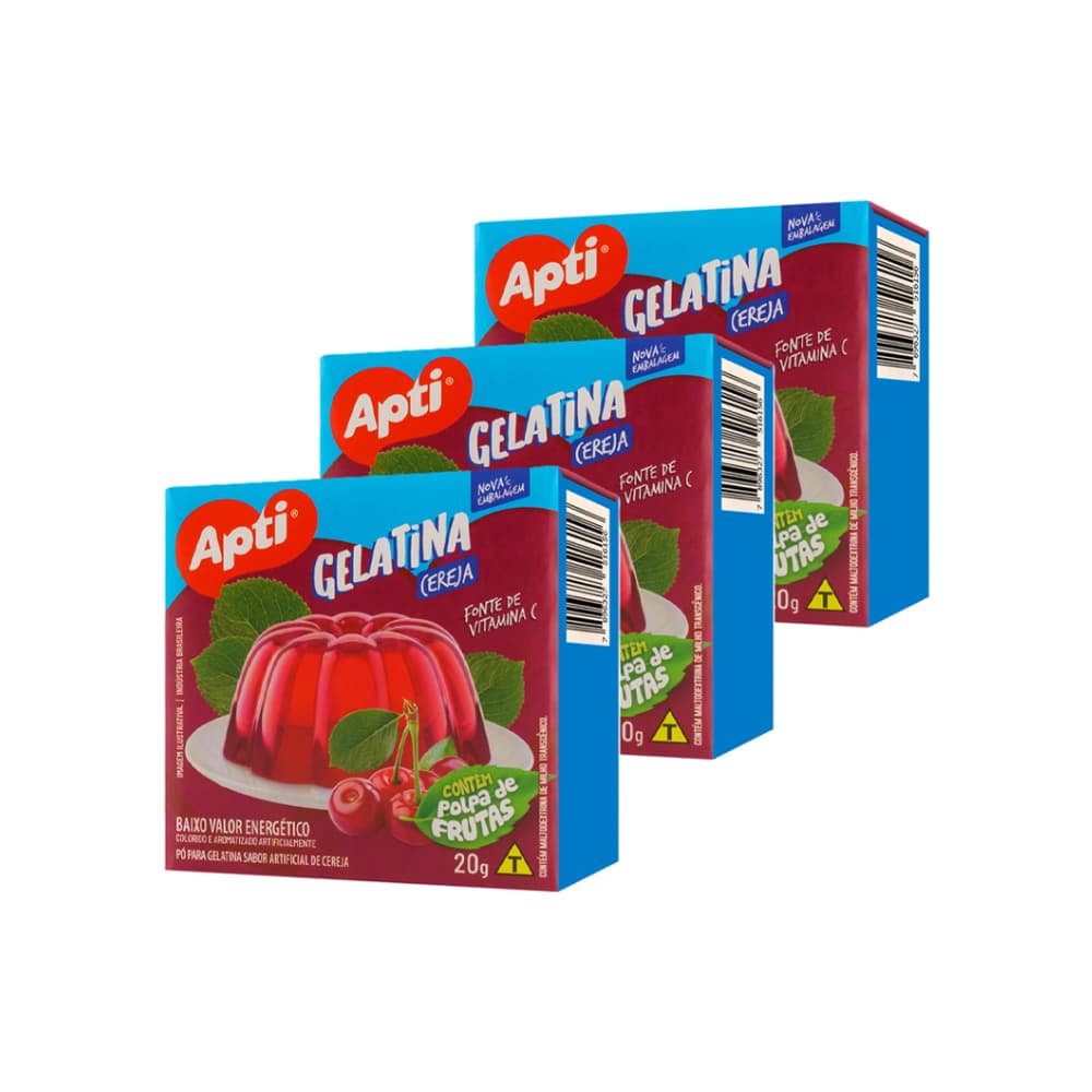 Gelatina sabor cereza (3 x 20 g) - Imagen 1