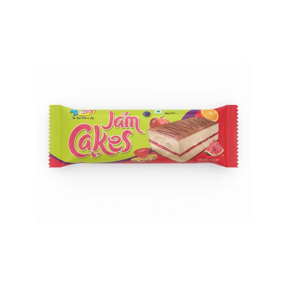 Pastelito de vainilla relleno con crema de frutas varias Jam Cakes 4Kids (25 g) - Imagen 1
