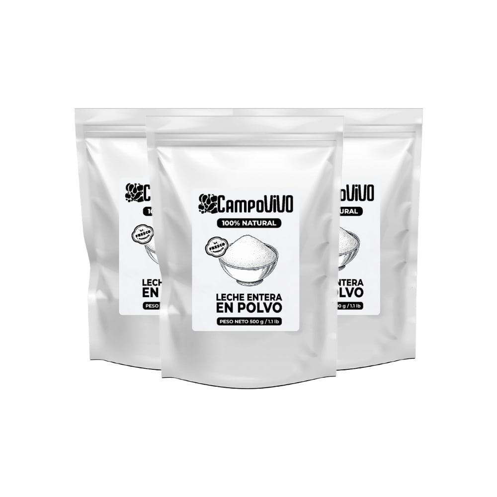Leche entera en polvo Campo Vivo (3 x 500 g / 1.1 lb) - Imagen 1