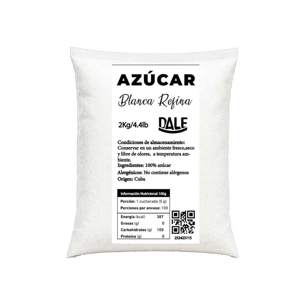 Azúcar blanca refina Dale (2 kg / 4.4 lb) - Imagen 1
