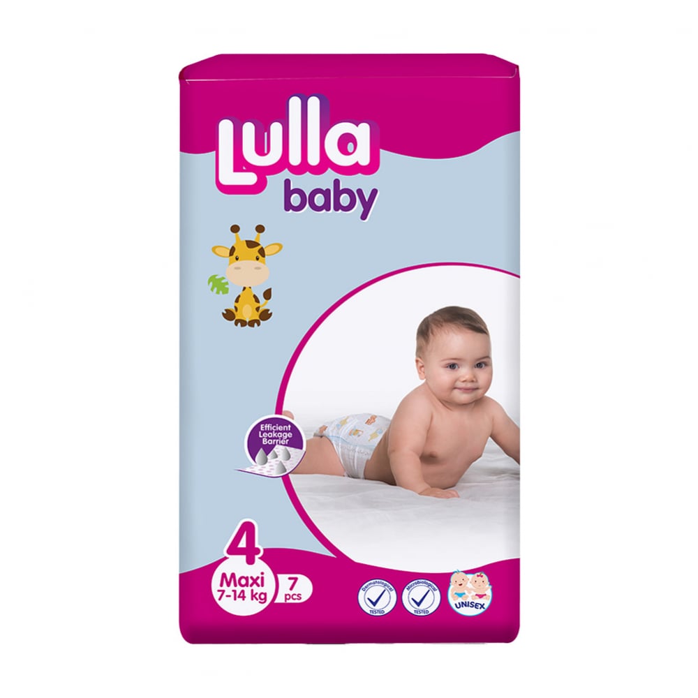 Pañales desechables para bebé etapa 4 Maxi Lulla Baby (7 U) - Imagen 1