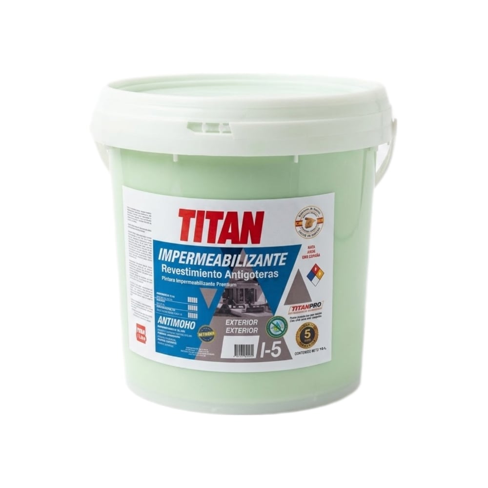 Pintura impermeabilizante revestimiento antigoteras color verde TITAN (10 L) - Imagen 1