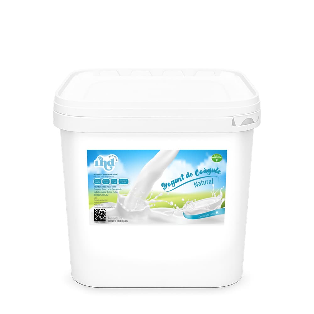 Yogurt probiótico de coágulo natural RHD (4 L) - Imagen 1