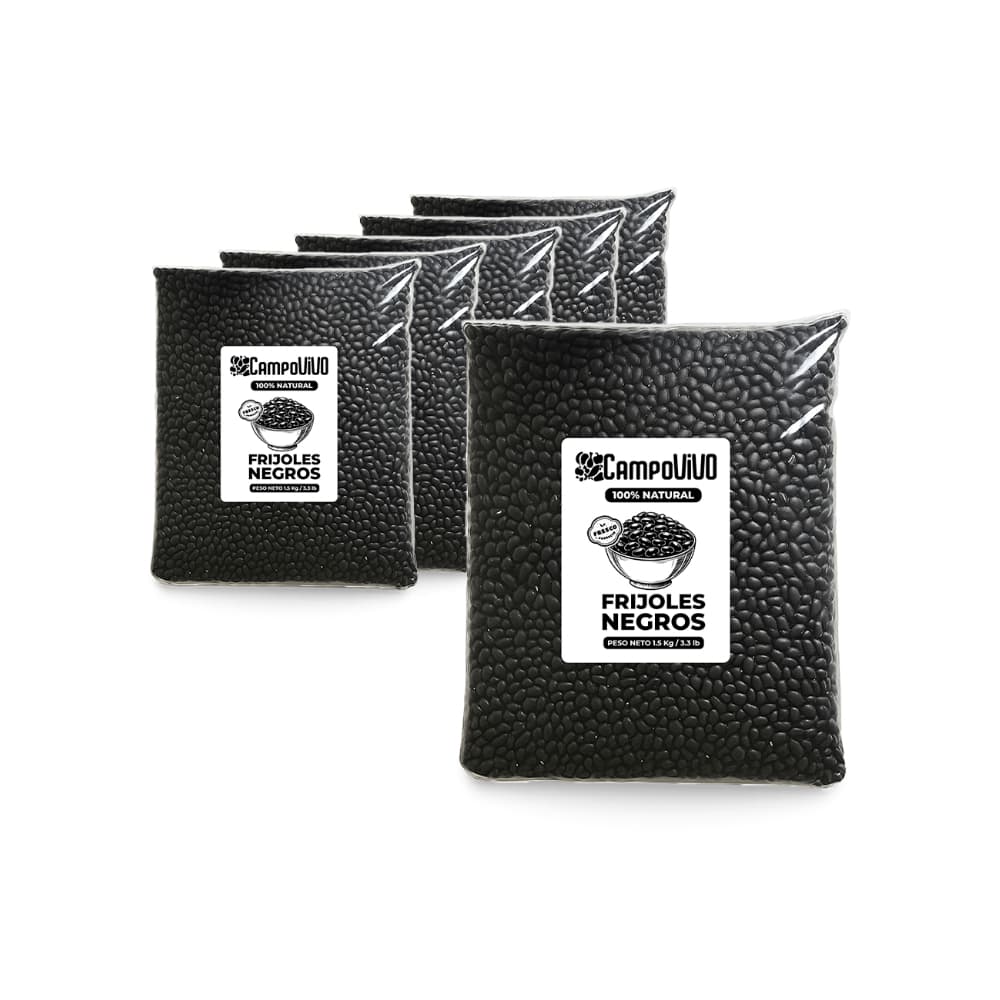 Frijoles negros Campo Vivo (6 x 1.5 kg / 3.3 lb) - Imagen 1