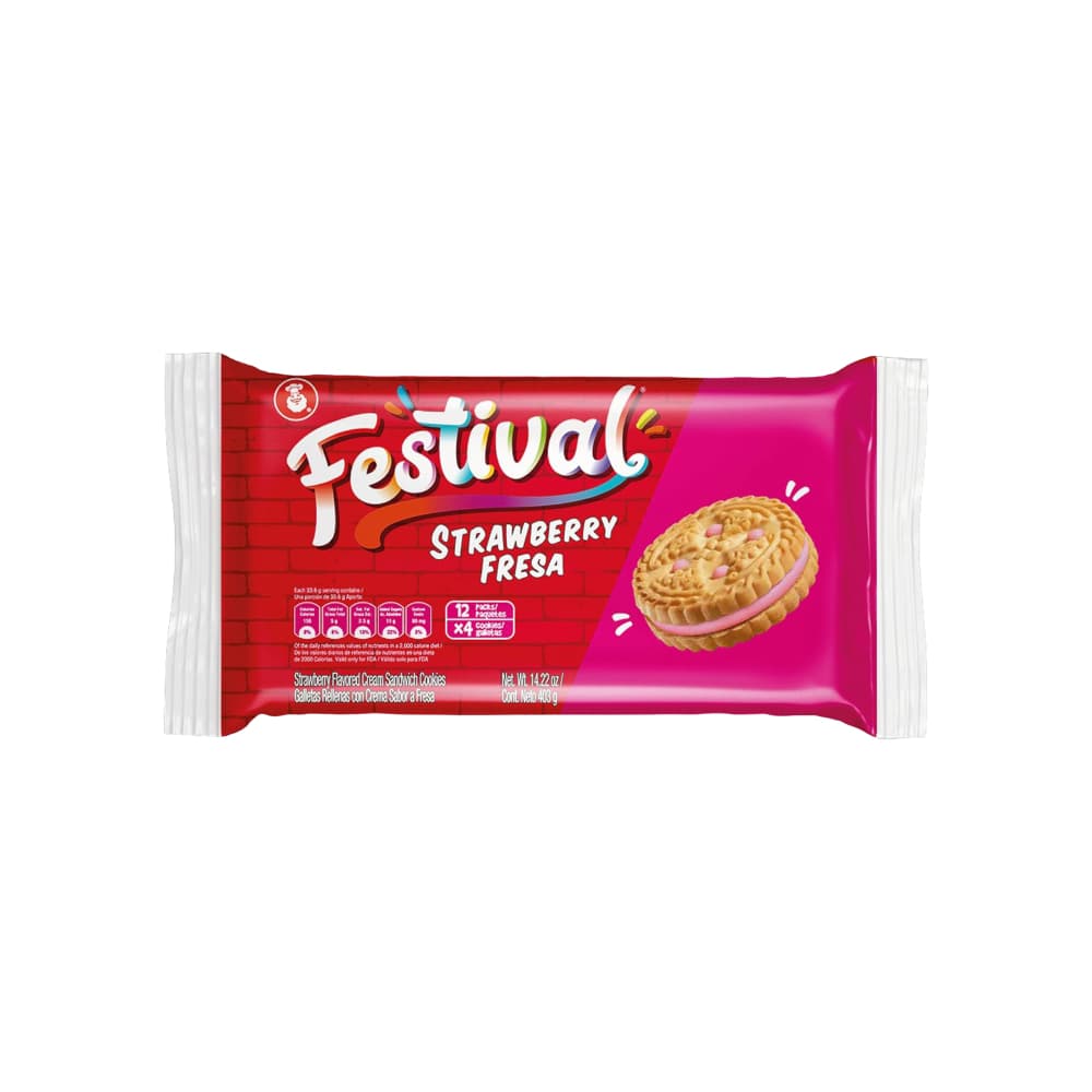 Galletas de fresa Festival (403 g / 14.22 oz) - Imagen 1