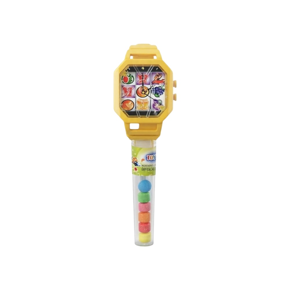 Reloj de juguete amarillo con caramelos Chipirrines - Imagen 1