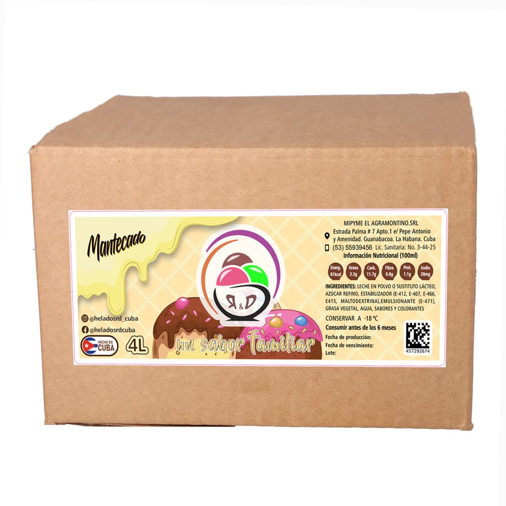 Helado sabor mantecado R&D (4 L) - Imagen 1