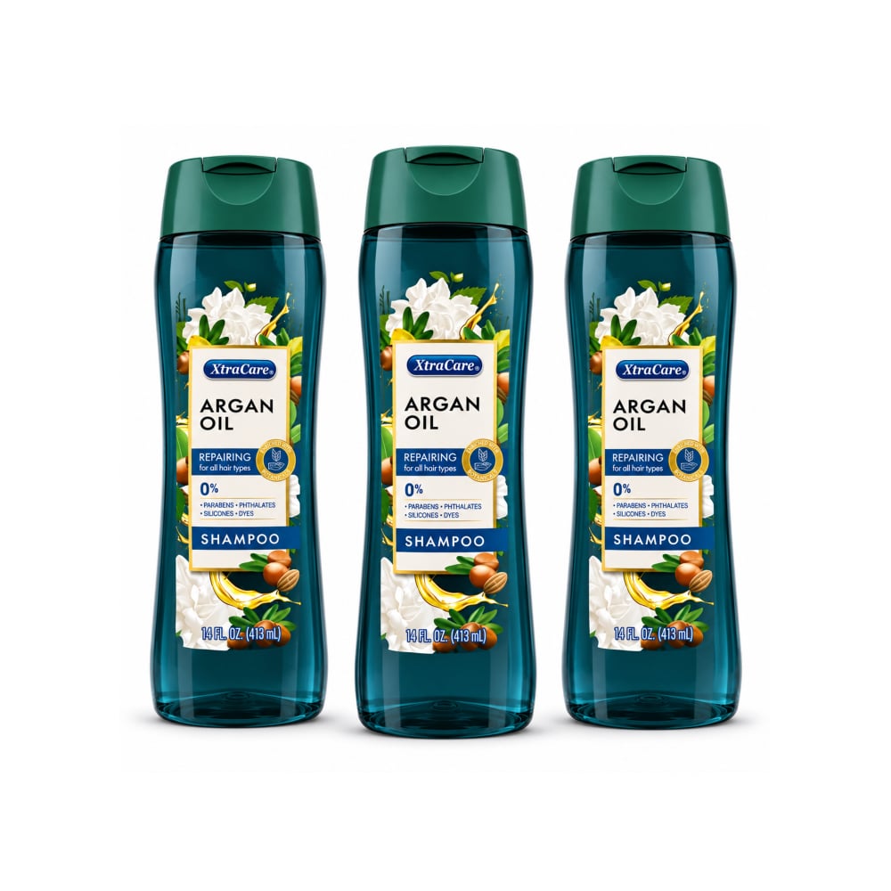 Champú reparador de aceite de argán XtraCare (3 x 413 ml / 14 floz) - Imagen 1
