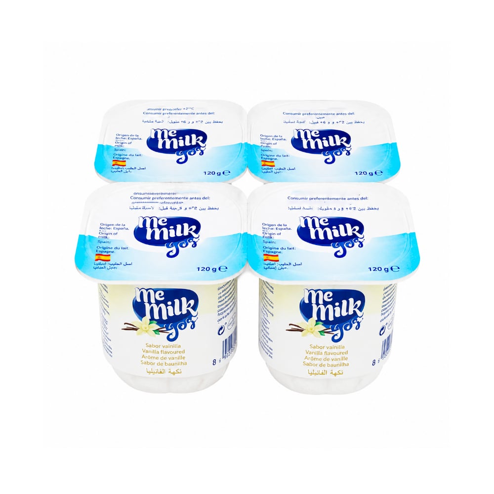 Yogur pasteurizado con sabor a vainilla Me Milk (4 x 120 g / 4.23 oz) - Imagen 1