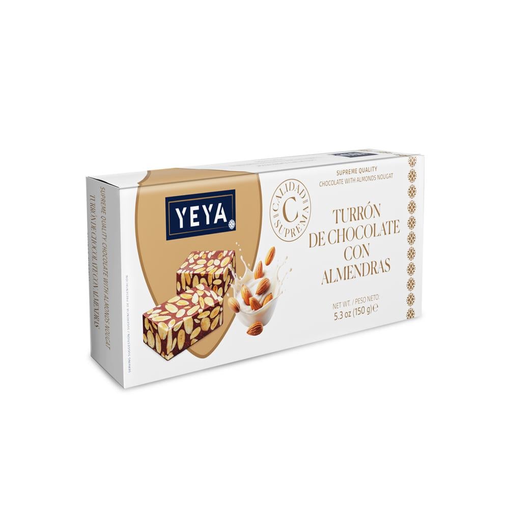 Turrón de chocolate con almendras Calidad suprema YEYA (150 g / 5.3 oz) - Imagen 1